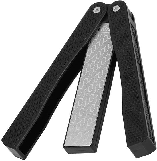 Sbiancaspolvere Bifacciale 400/600 Grana - Pietra di Lusso con Diamanti - Manico Antiscivolo - Ripiegabile - Leggero - Portatile