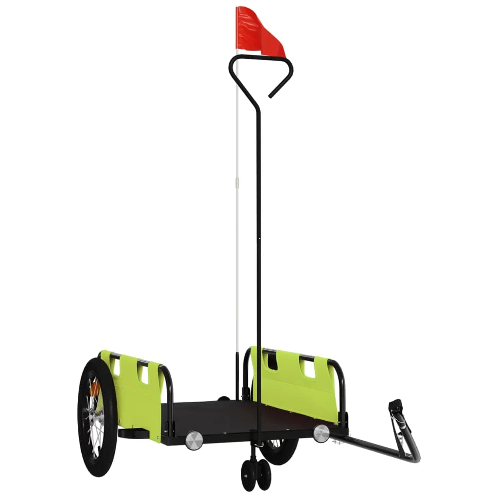 Rimorchio per trasporto biciclette tessuto Oxford ferro verde 02_0044410