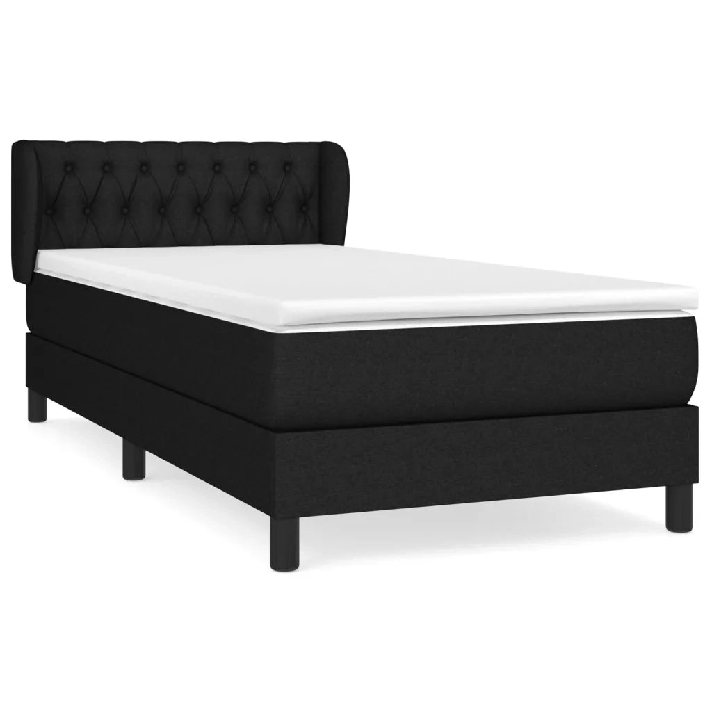 Giroletto a Molle con Materasso Nero 90x190 cm in Tessuto cod mxl 62706