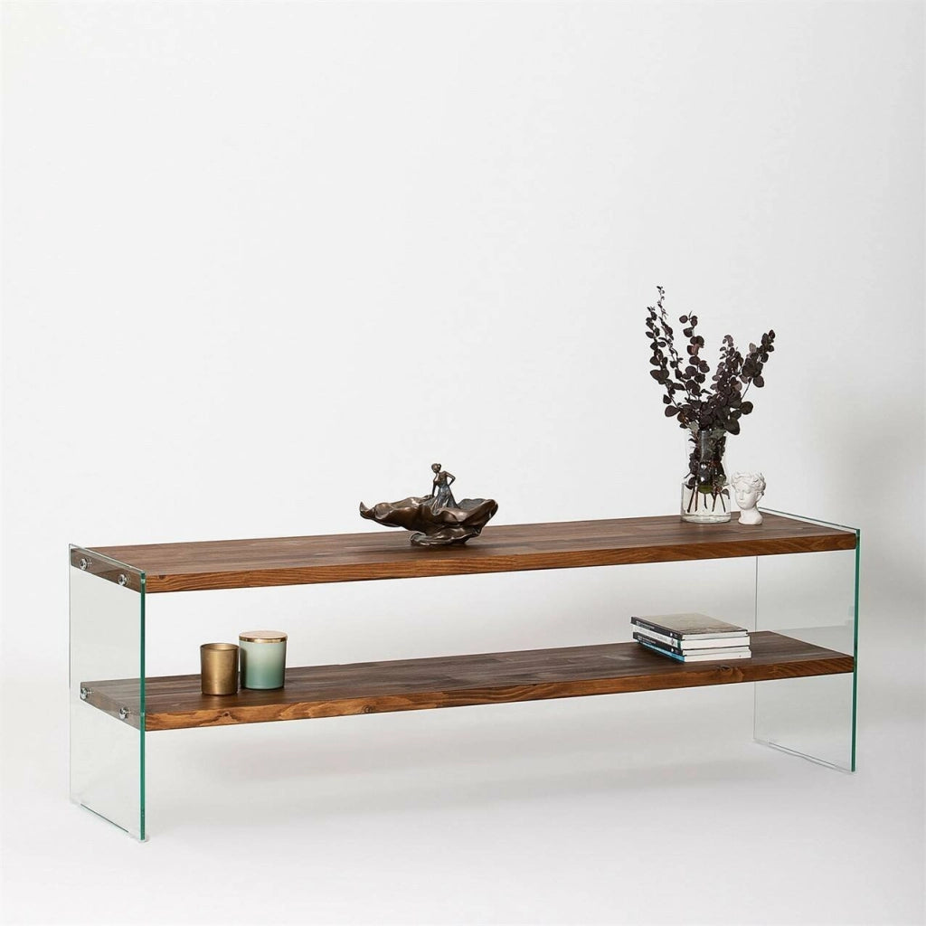 Umbria, Mobile Porta tv 2 Ripiani, 140x35x45h cm Marrone