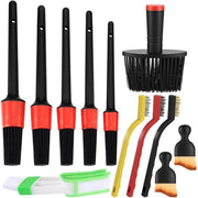 Set di spazzole per dettaglio auto, 12 pezzi, set di spazzole per pulizia auto, spazzola morbida per interno ed esterno, set di spazzole per pulizia auto per dashboard e auto