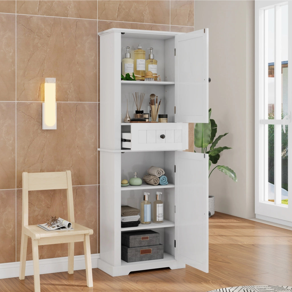 Armadietto Bagno con Cassetto ¨C MINIMAL ¨C Bianco, 56x28x167 cm