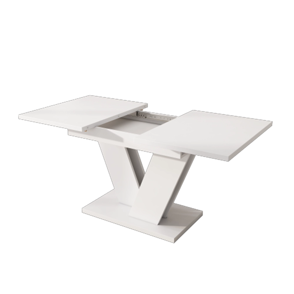 Tavolo allungabile - Xylo - 120-160x80cm gambe a V bianco
