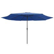 Ombrellone da Esterni con Palo in Metallo 390 cm Azzurro 47385