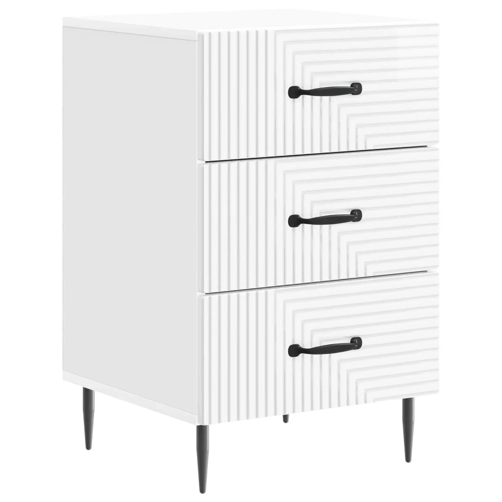 Armadio da Notte con cassetto Bianco Lucido 43 x 41 x 66,5 cm
