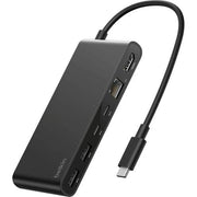 Belkin CONNECT USB-C 8-in-1 Hub Dual USB-C Ports nero INC024hqBK