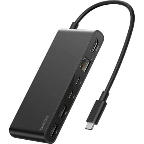 Belkin CONNECT USB-C 8-in-1 Hub Dual USB-C Ports nero INC024hqBK