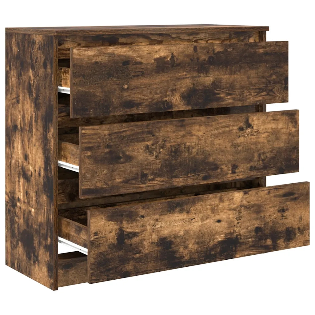 Credenza Rovere Fumo 80x35x76 cm in Legno Multistrato 861737