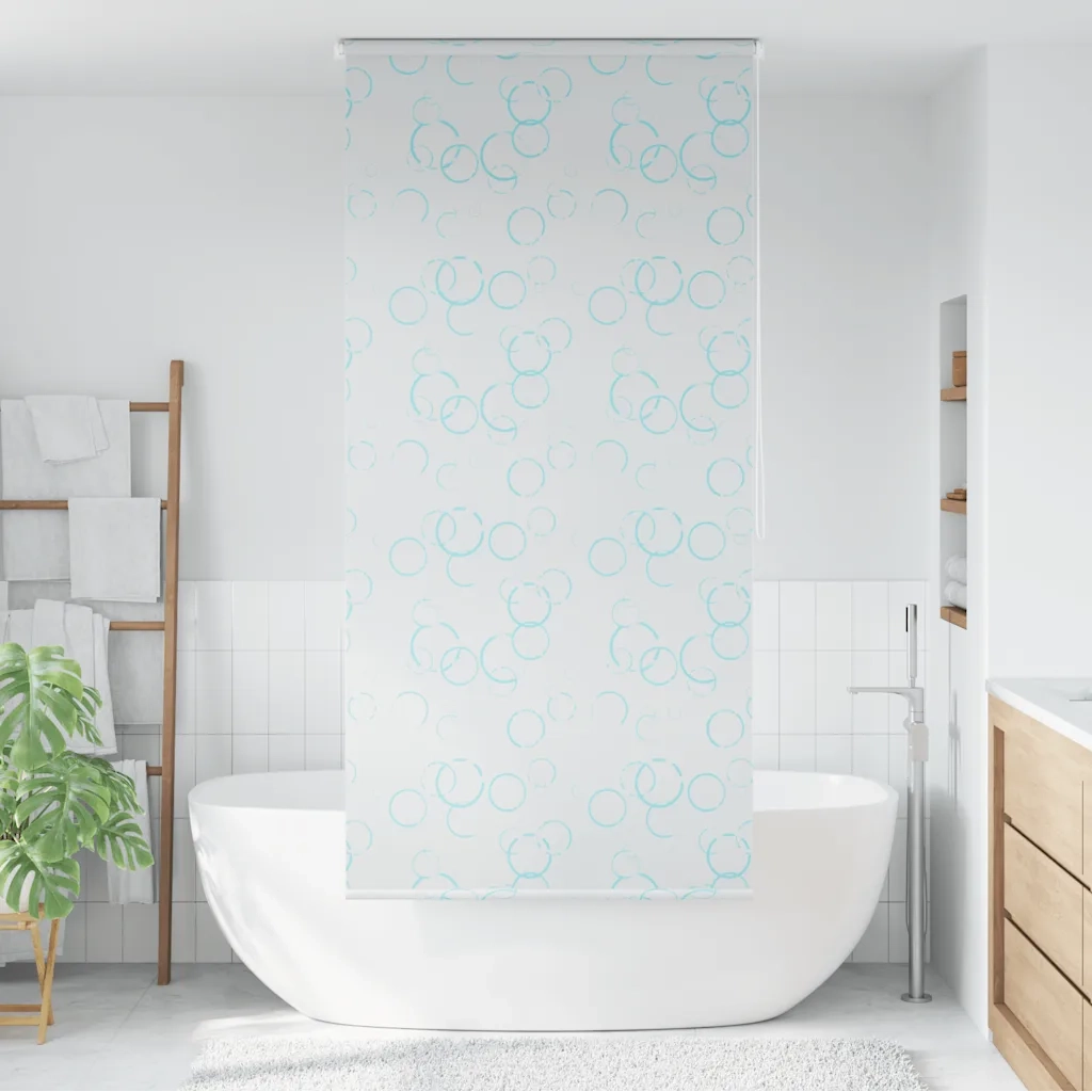Tenda a Rullo per Doccia 100x240 cm con Motivo a Bolle 142866