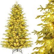 Albero di Natale 180 cm, Albero di Natale Pre-illuminato con 270 Luci LED Bianco Caldo, 746 Punte di Rami & Base in Metallo Pieghevole, Decorazione Natalizia (180 cm)
