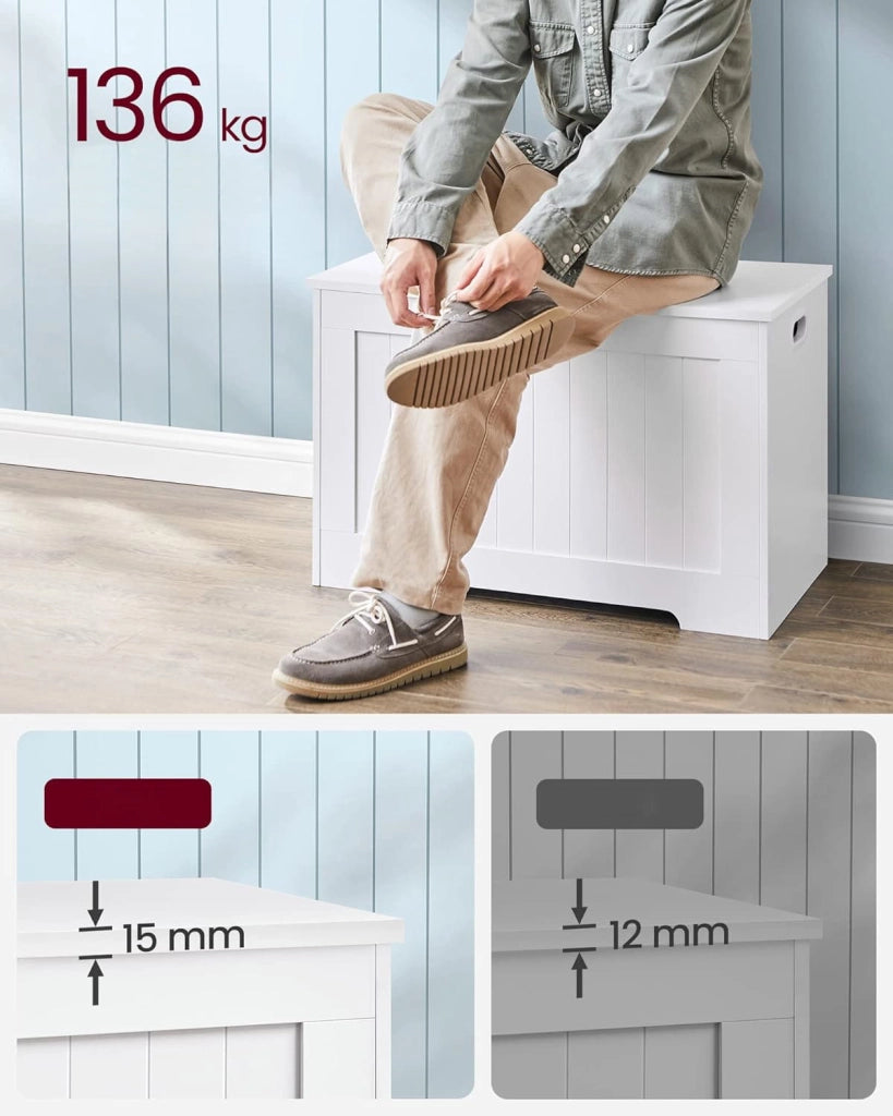 Valora CASSETTIERA CON SEDUTA Cassettiera portaoggetti in truciolato bianco