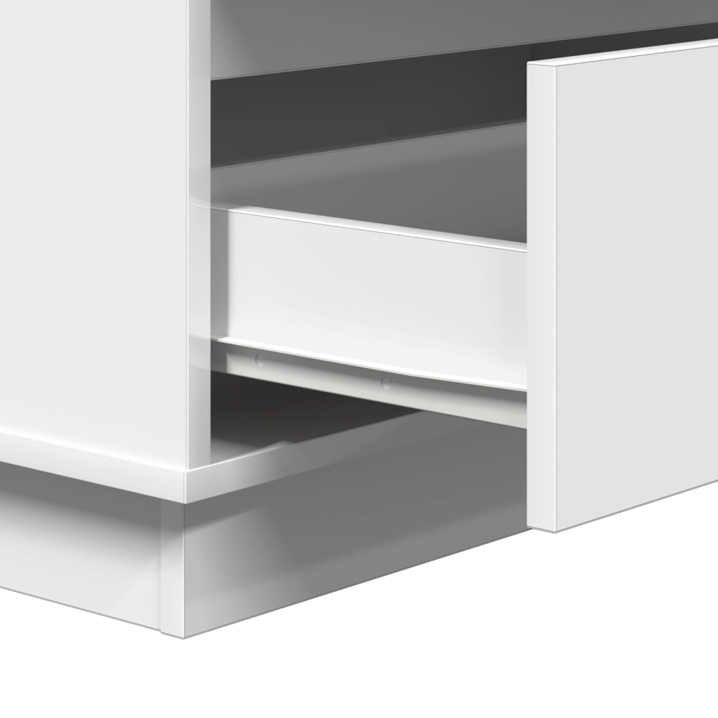 Comodino  con LED Bianco 71x34,5x75 cm Legno ingegnerizzato