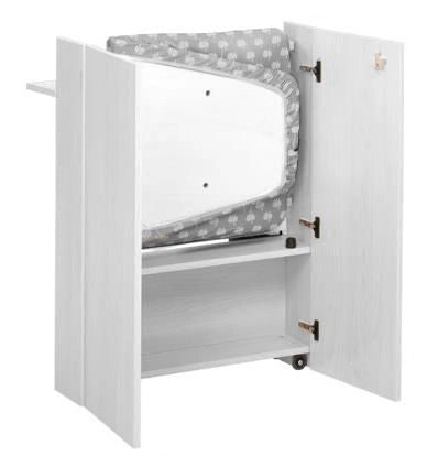 Foppapedretti 9900330710 Stiraemolla Mobile Asse da Stiro Ripiegabile con Ruote Piano 101x49 cm colore Bianco