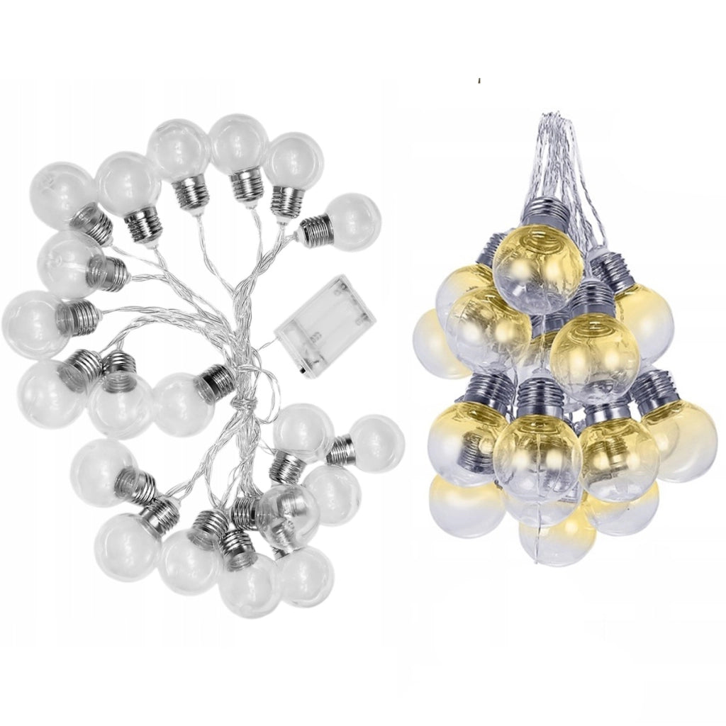 Ghirlanda LED a Batteria 20x – Luce Calda Gialla | 3m, 20 LED, 1.2W | Decorazione per Casa e Giardino, Feste, Natale