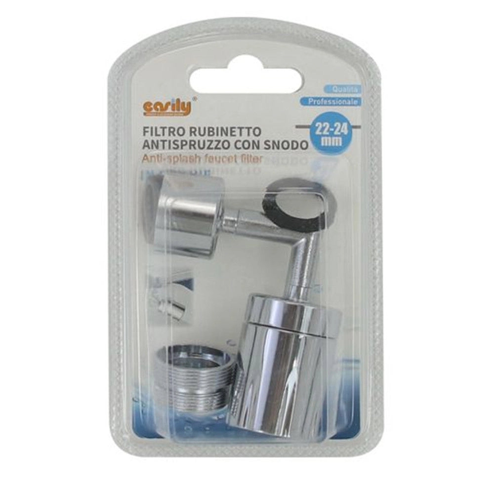 Trade Shop - Filtro Rubinetto Per Bagno Cucina Antispruzzo Con Snodo In Metallo 22-24 Mm 87980 -