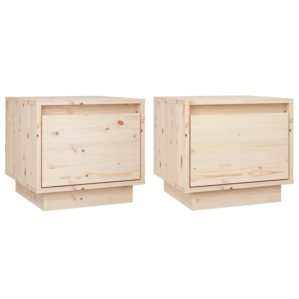 Comodini 2 pz 35x34x32 cm in Legno Massello di Pino 813396