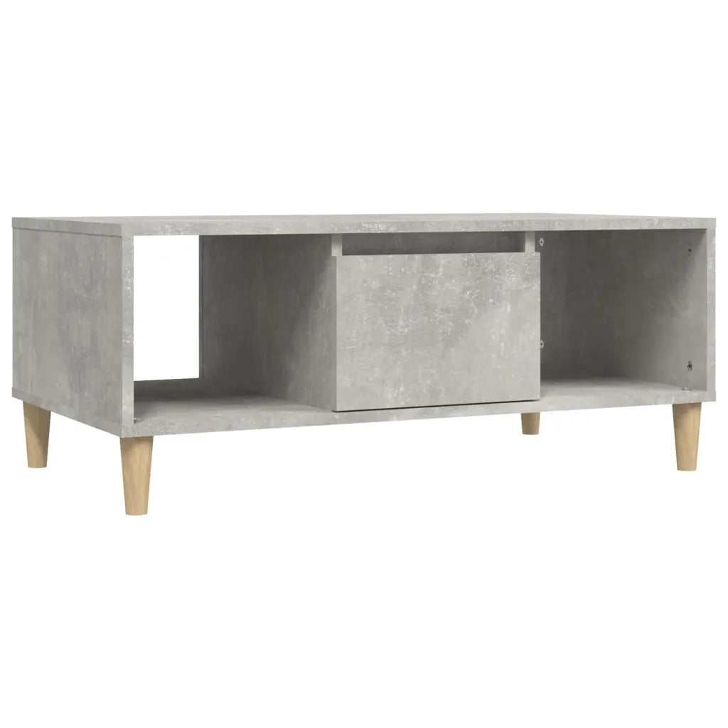 Tavolino Salotto Grigio Cemento 90x50x36,5 cm Legno Multistrato 821064