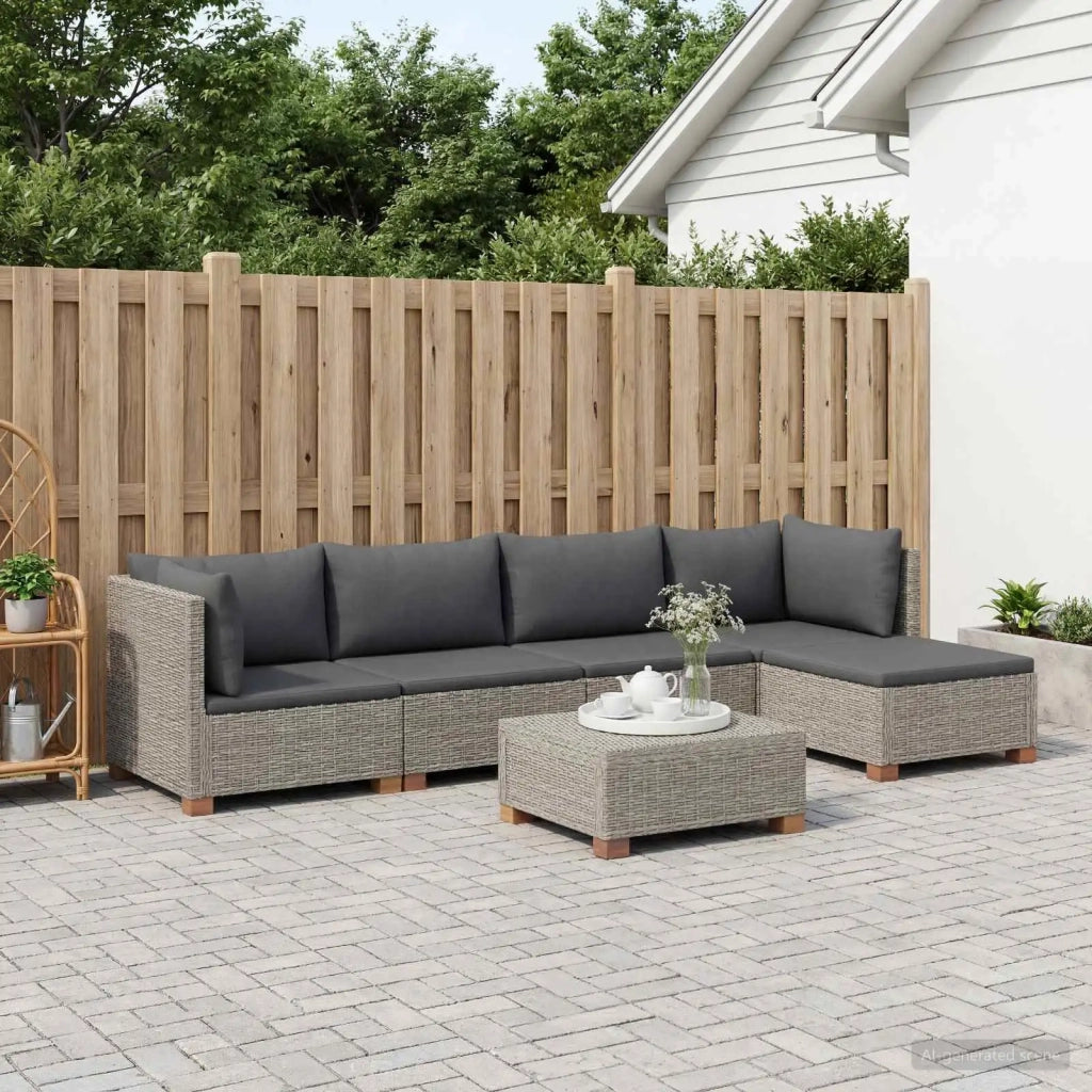6 pz Set Lounge in Rattan con Cuscini GENDT Rattan naturale 3429851