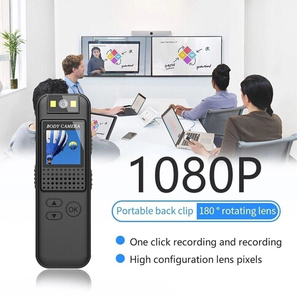 Trade Shop - Mini Telecamera Spia Lcd Con Lente Girevole Con Visione Notturna Bodycam Full Hd -