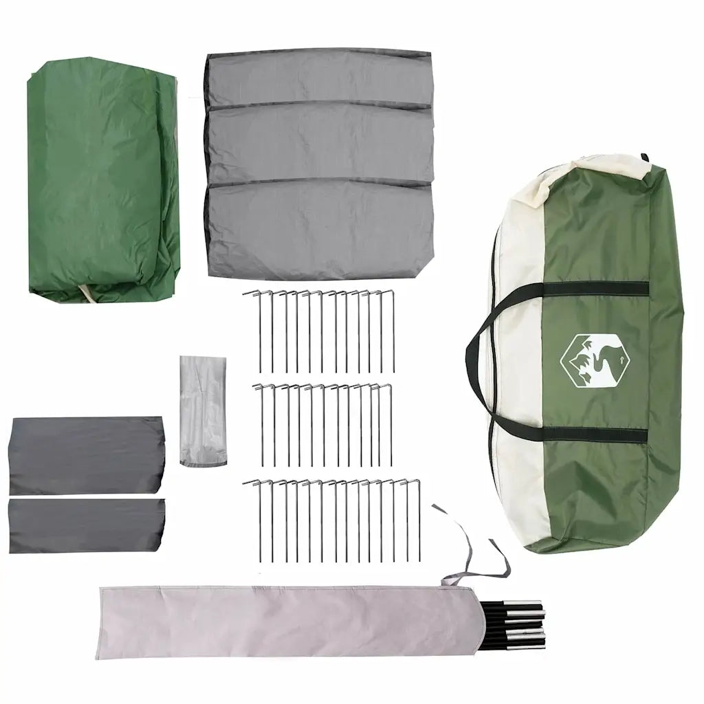 Tenda per famiglie 12 persone Verde e Bianco 760 x 645 x 230 cm