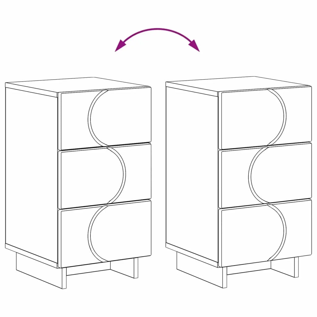 Armadio da Notte Bianco Lucido 33,5 x 34,5 x 60 cm 8011431