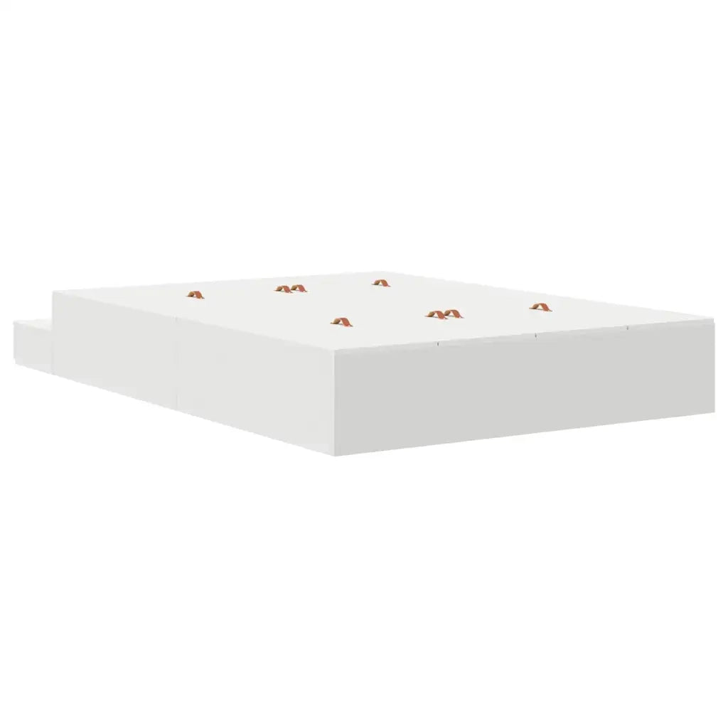 Struttura letto con contenitore Bianco 135 cm Legno multistrato 3335701