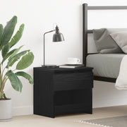 Comodino Nero Rovere 40x30x39 cm in legno ingegnerizzato di