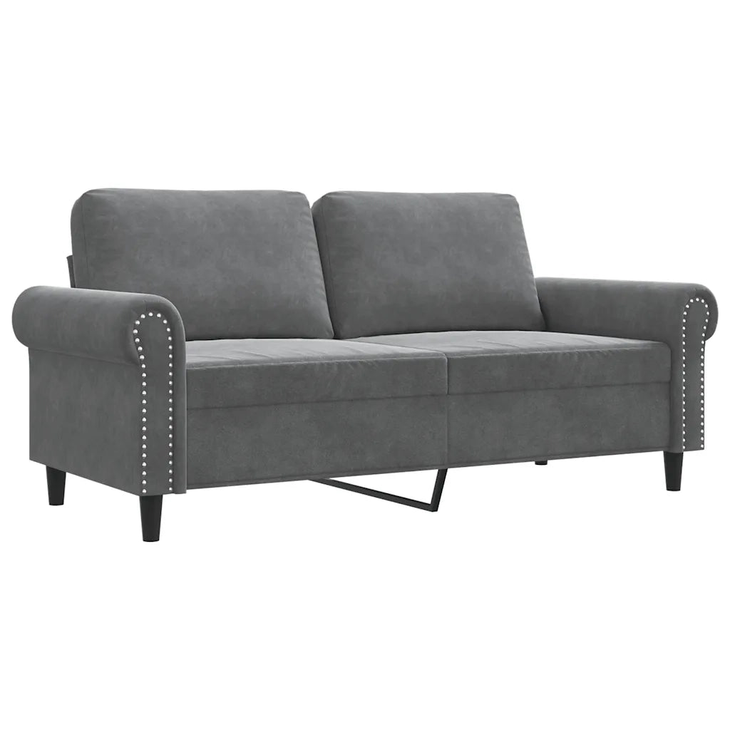 Divano a 2 Posti grigio scuro140 cm in Vellutocod mxl 107311