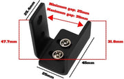 Geleider per pavimento Regolabile - Schermo per porte - Acciaio inossidabile - Adatto per porte 25-35 mm - Inclusi viti - Lunghezza 47,7 mm
