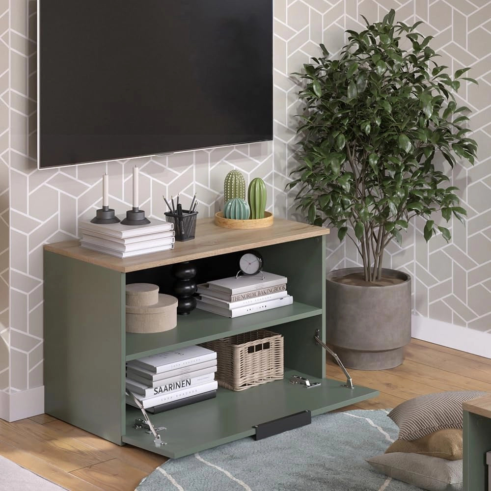 Credenza Wido, Verde, 80 x 50 cm con 1 scomparto chiuso