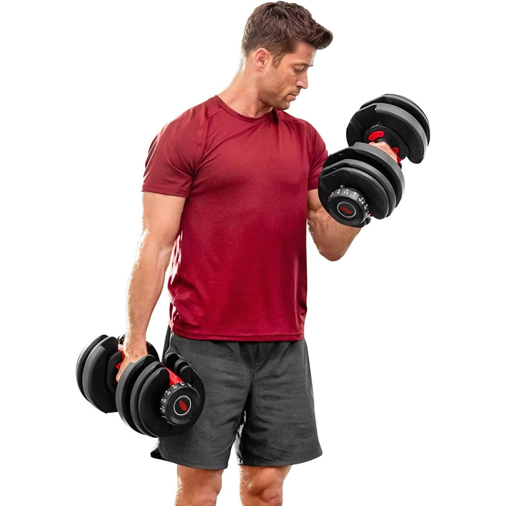 Trade Shop - Manubrio Pesi Dumbbell Regolabile A Carico Variabile Da 2 A 24kg Multifunzionale -