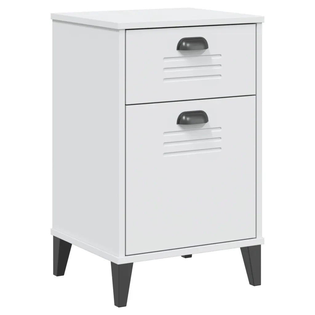 Comodino VIKEN Bianco in Legno Massello di Pinocod mxl 90959