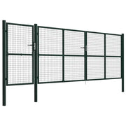 Cancello da Giardino in Acciaio 500x150 cm Verde 144319