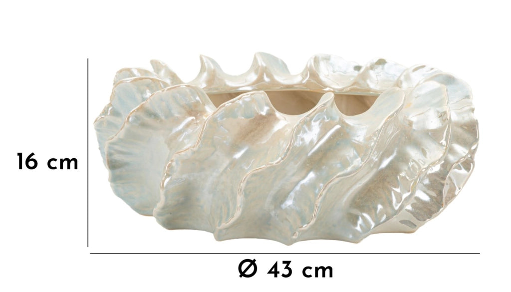 Cachepot Perly Ø43x16 cm in Ceramica Perla