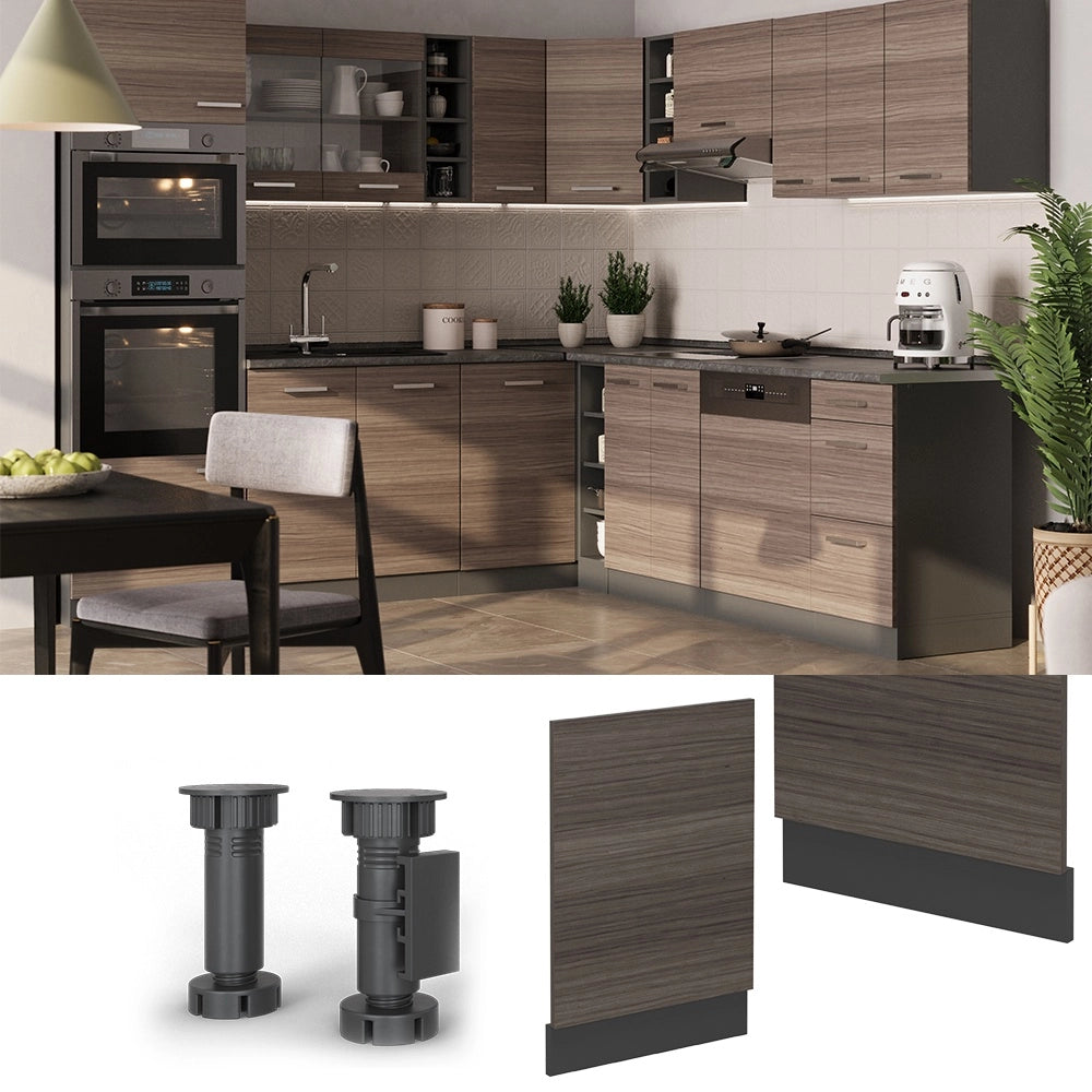 Pannello frontale R-Line Grigio nobile/Antracite 45 cm senza piano di lavoro Vicco