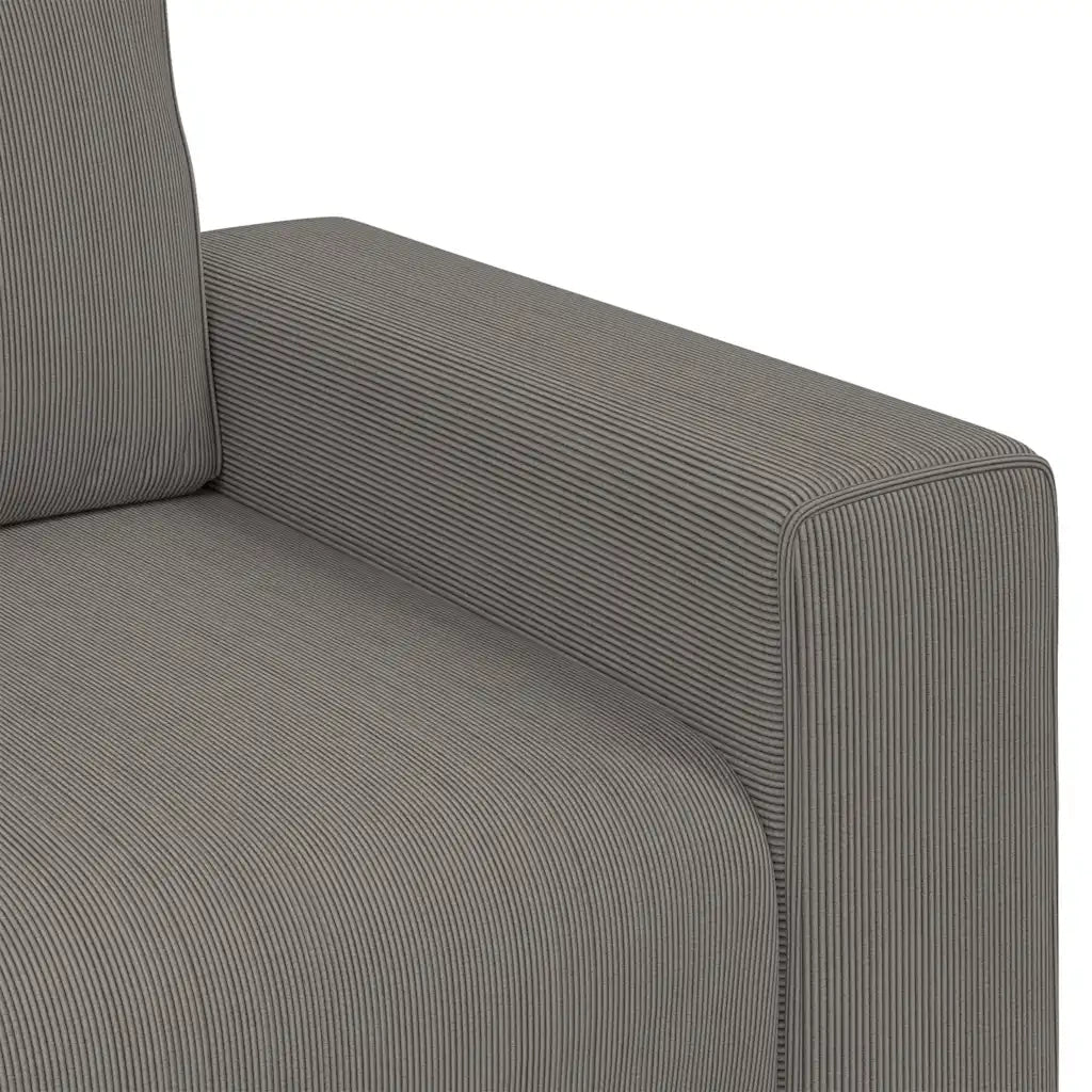Divano Divanetto Grigio Chiaro 180x77x82cm Tessuto di Velluto a Coste 4105200