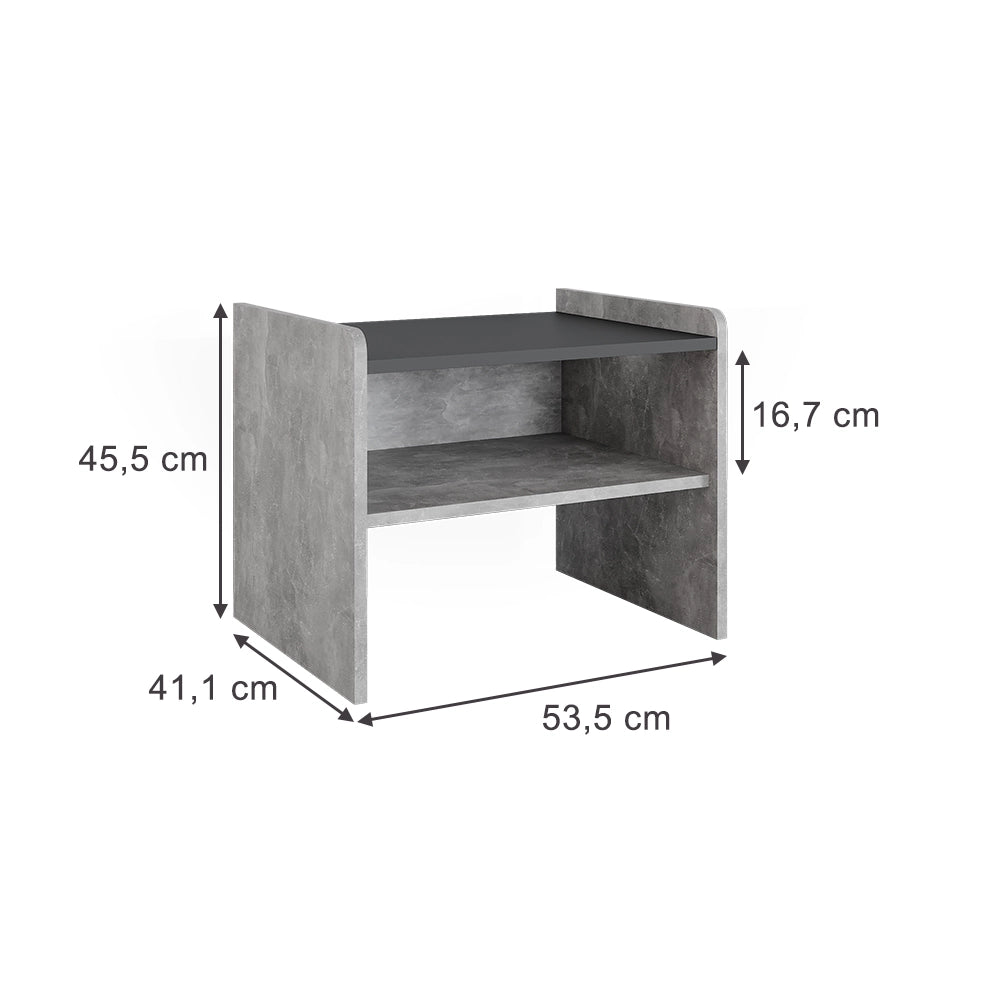 Vicco panca ad angolo Calcestruzzo/antracite 53.5 x 41.1 cm