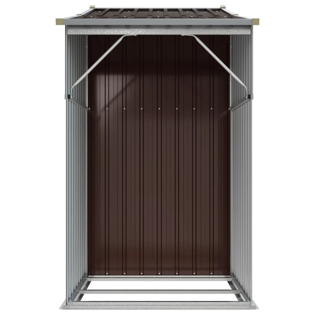 Capanno da Giardino-Casetta da Giardino Marrone 277x93x179 cm in Acciaio Zincato
