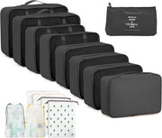 Organizzatore a 15 Comparti – Set di Borse di Ripostiglio – Impermeabile e Resistente alle Scalfitture – Organizzatore da Viaggio per Abbigliamento e Accessori – Nero