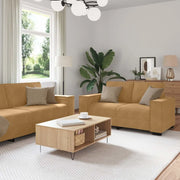 Set di Divani 3 pz con Cuscini Marrone in Velluto 3324625