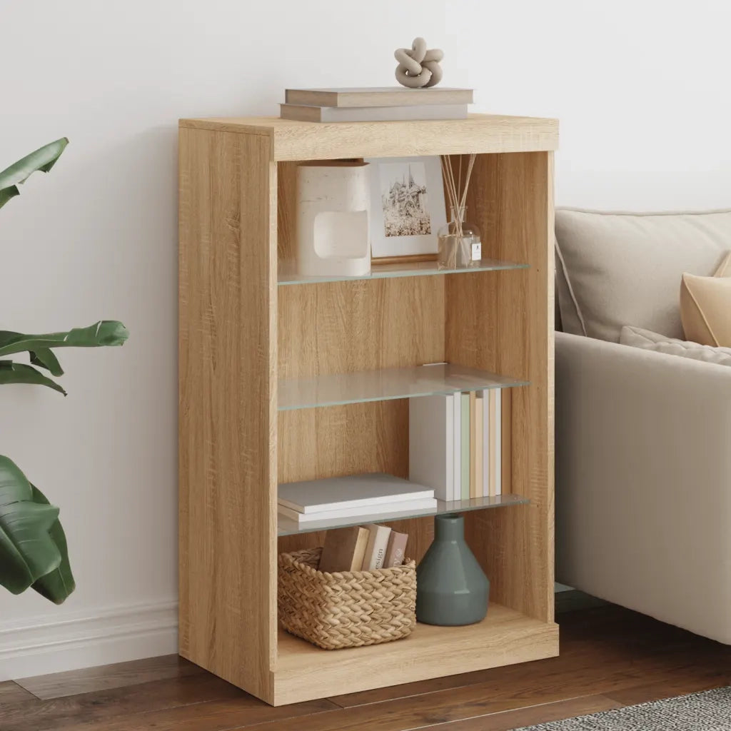 Credenza con Luci LED Rovere Sonoma 60,5x37x100 cmcod mxl 110277