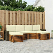 Set divani 6 pcs Naturale e Crema Legno di Acacia Massello 3384696