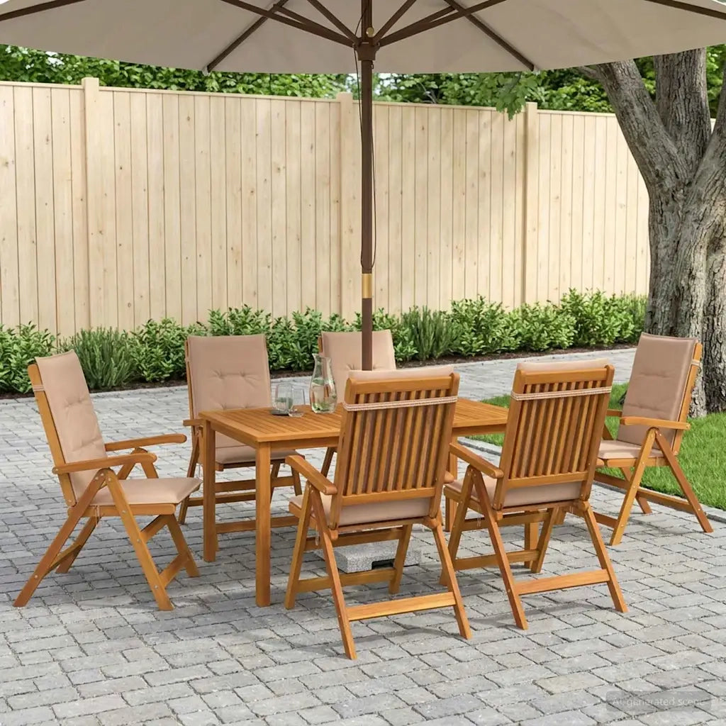 Set da pranzo da giardino 7 pezzi Naturale 3434580