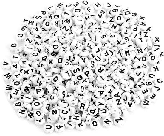 Lettere in Acrilico 500 Stck - Alfabeto in Catenelle A-Z - Collana/Bracciale DIY - Catenelle Alfabetiche - Attività Creative - Giocattoli Educativi - Catenelle Alfabetiche