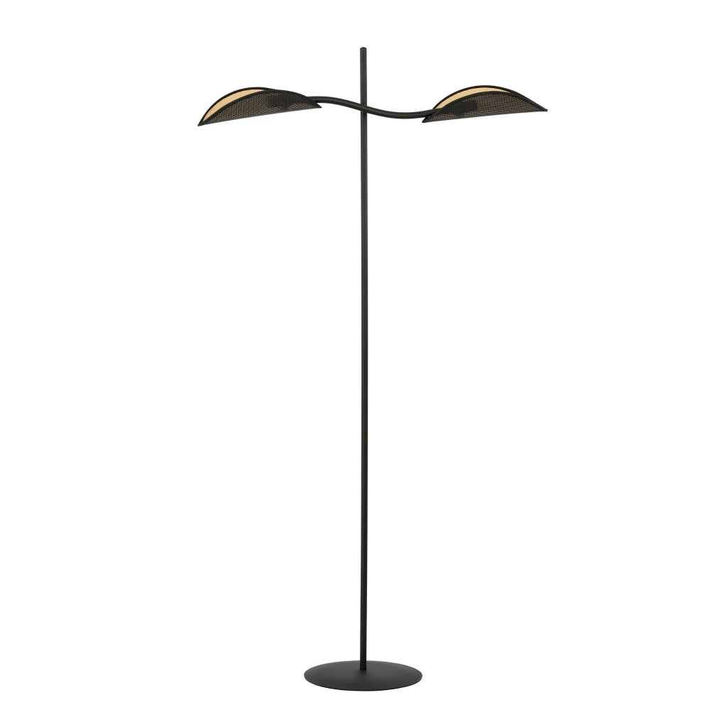 Lampada da terra Emibig Lotus nero rattan 2xE14 150cm