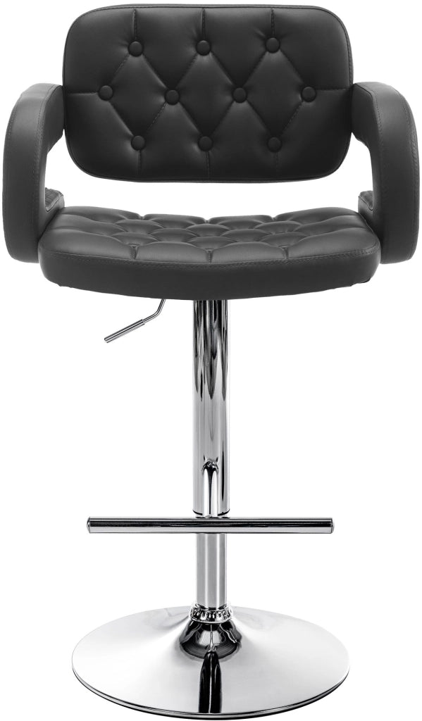 Sgabello Dublin in similpelle nero,cromo