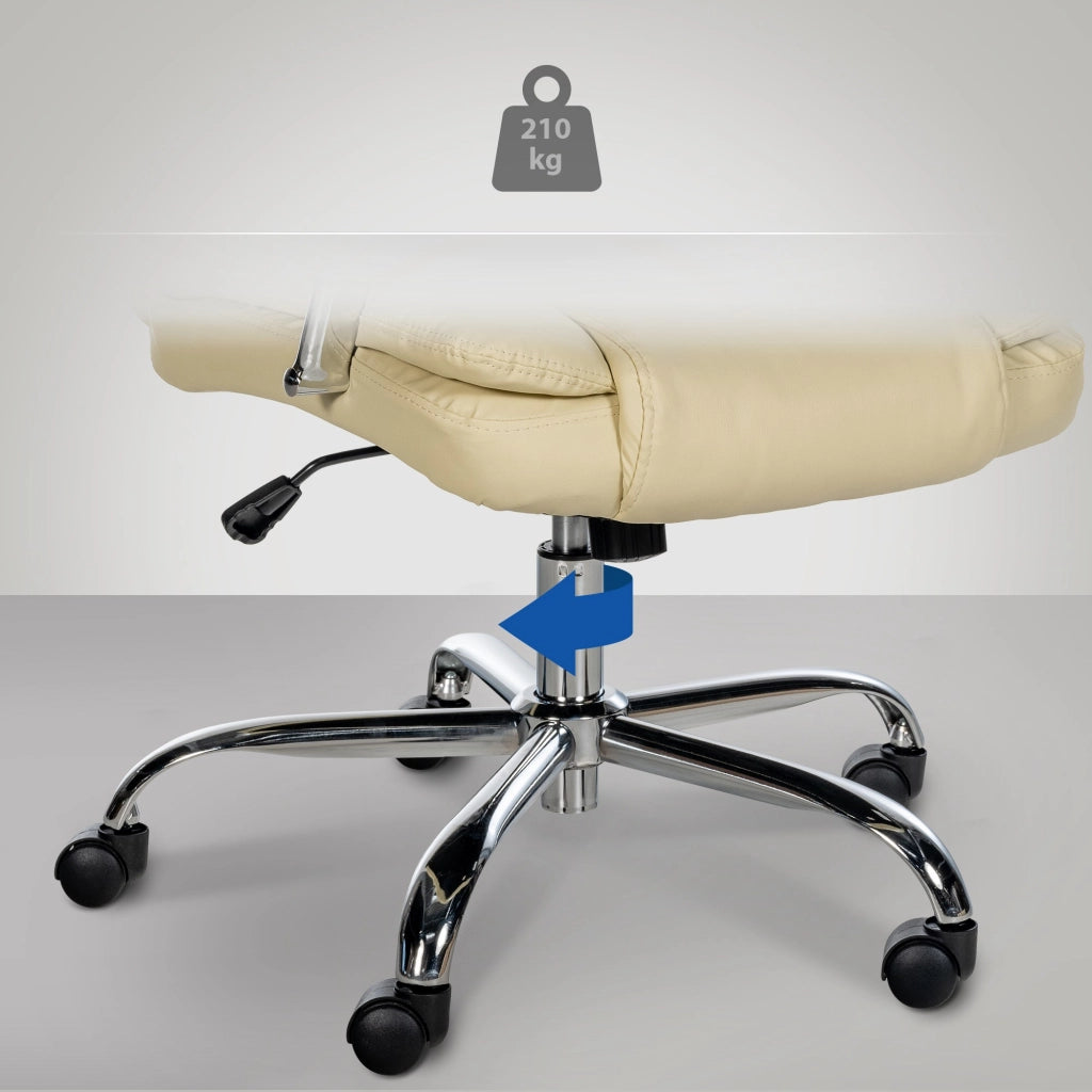 Poltrona ufficio XXL Xanthos in similpelle crema