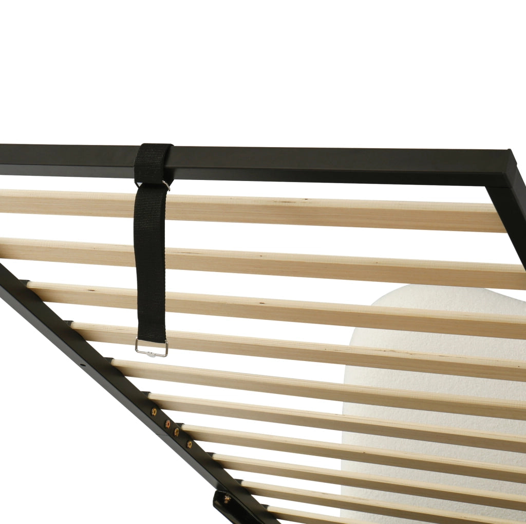 Letto per bambini 90x200 cm con contenitore idraulico e rete a doghe in boucl¨¦ beige