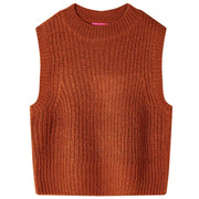 Gilet per Bambini Lavorato a Maglia Cognac 140