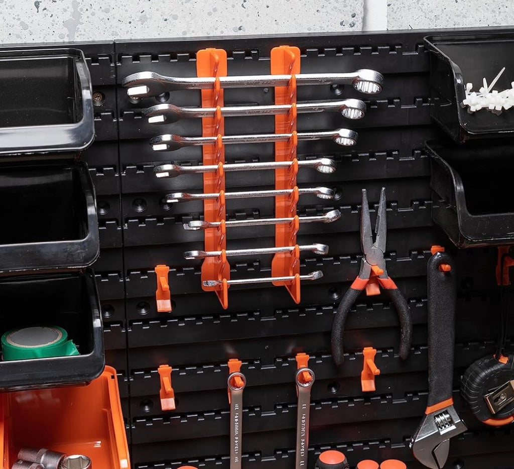 BLACK+DECKER Porta Attrezzi a Parete 43 Pz Organizer in Plastica Muro 98x23x43cm